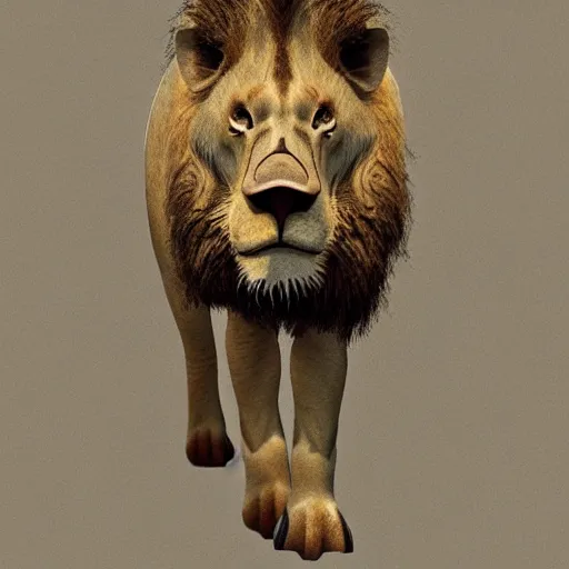 Prompt: lion in the form of a pig, photorealistic