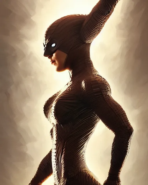 Image similar to A superhero made of poop, highly detailed, intricate linear patterns, sharp focus, art by Artgerm and Greg Rutkowski and WLOP