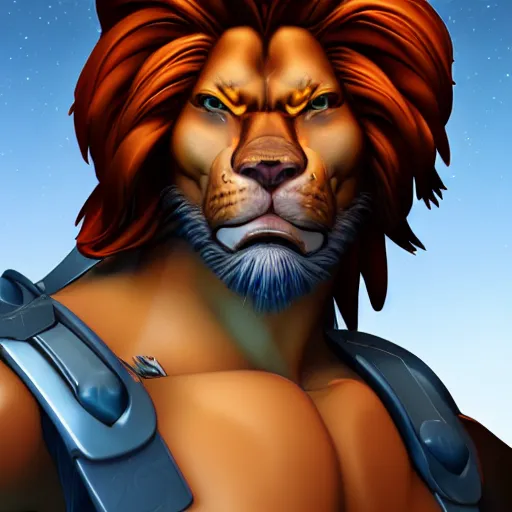 Image similar to a portrait of Lion-O, photorealistic, highly detailed, professional photo, studio lighting, 4K HD