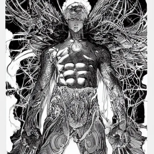 Image similar to a powerful psychic man emitting psychic power, psychic, psychic powers, detailed, highly detailed, hyper detailed, aesthetic!, trending on artstation, artstation, trending on tumblr, by Barry Windsor-Smith, fantasy, fantasy aesthetic!,