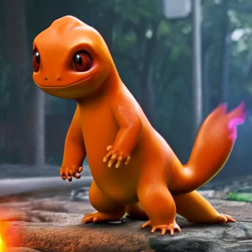 Image similar to charmander as a human man, movie still, cinematic, photorealistic, extreme detail, sharp focus, 8 k, intricate, hyper detailed, realistic, cinematic lighting