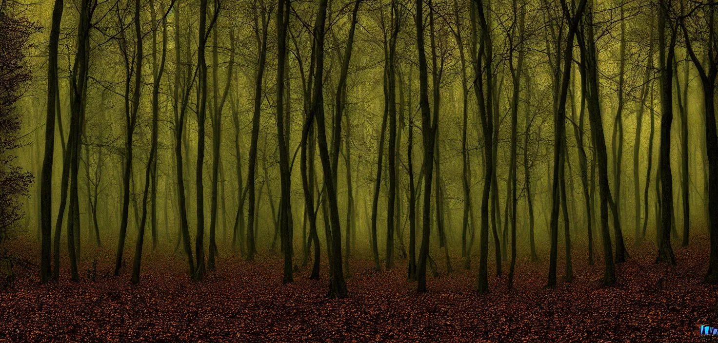 Prompt: dark forest by bonhomme olivier