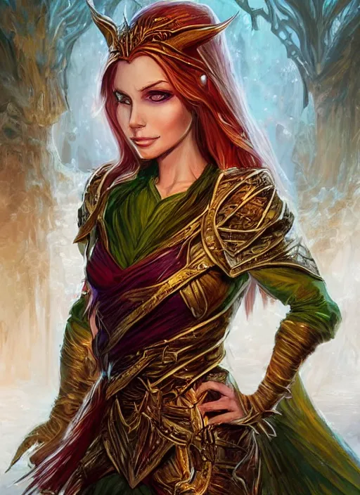 Image similar to elegant elven queen beautiful, ultra detailed fantasy, dndbeyond, bright, colourful, realistic, dnd character portrait, full body, pathfinder, pinterest, art by ralph horsley, dnd, rpg, lotr game design fanart by concept art, behance hd, artstation, deviantart, hdr render in unreal engine 5