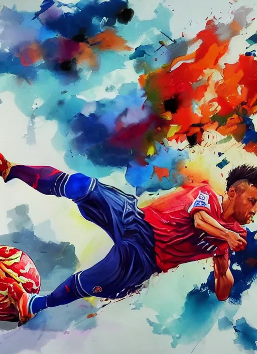 Prompt: semi reallistic gouache gesture painting, by yoshitaka amano, by ruan jia, by Conrad roset, by dofus online artists, detailed anime 3d render of Neymar Jr kicking a watermelon, Neymar soccer player watermelon , watermellon ball Neymar jr, portrait, cgsociety, artstation, rococo mechanical, Digital reality, sf5 ink style, dieselpunk atmosphere, gesture drawn