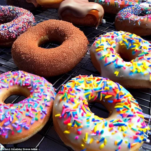 Image similar to New York City transformed into doughnuts
