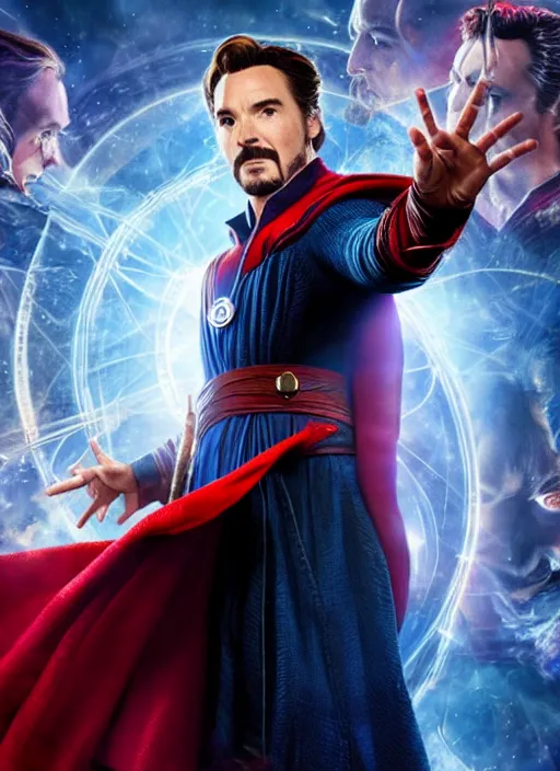 Image similar to film still of Johnny Galecki as Doctor Strange in Avengers Endgame, 4k