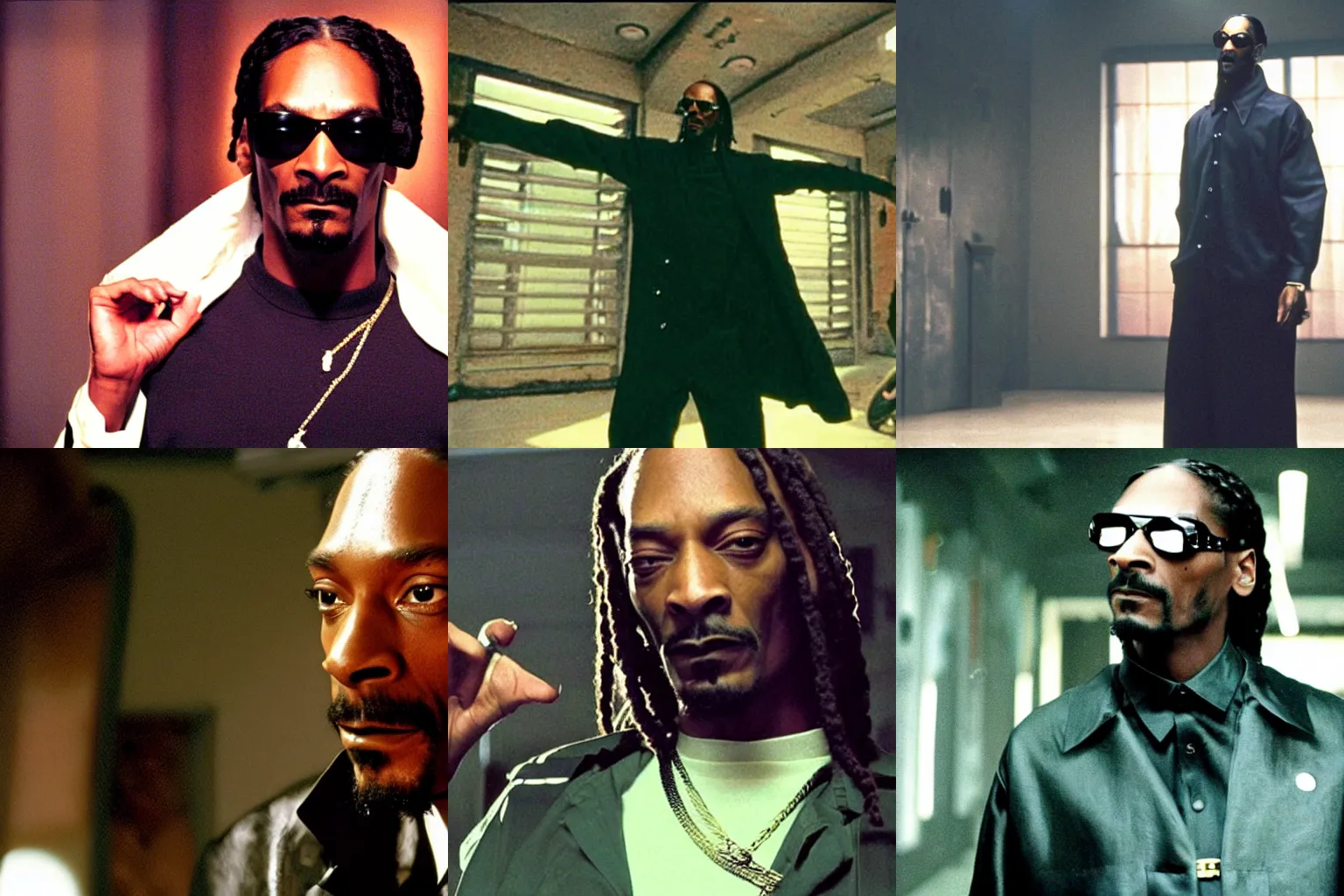 Prompt: a cinematic film still of Snoop Dogg starring in The Matrix (1999)