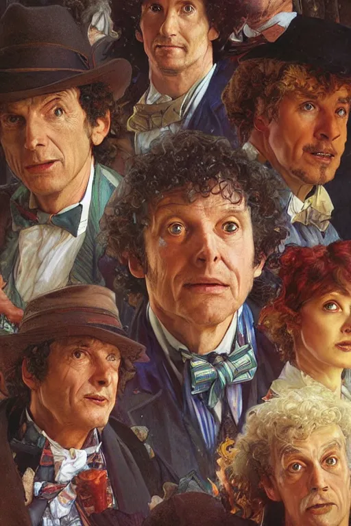 Prompt: The Fourth Doctor, Doctor Who, portrait by Stanley Artgerm Lau, greg rutkowski, thomas kindkade, alphonse mucha, loish, norman Rockwell