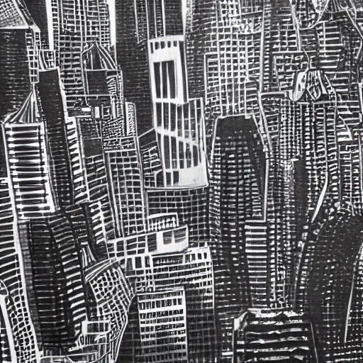 Prompt: Cityscape made of brutalism architecture buildings