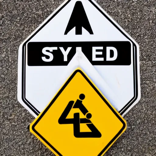 Prompt: an OSHA style sign that reads “quite while you’re ahead” 4K