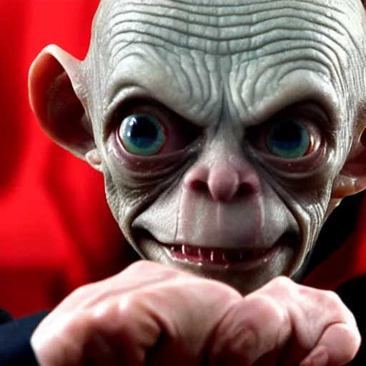 Prompt: gollum in the white house, photo by reuters