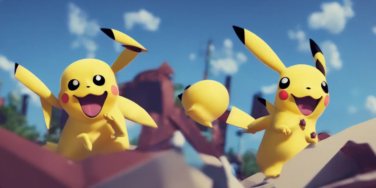 Image similar to pikachu taking a derp selfie, pixar artstyle, hyperdetailed, artstation, accurate, octane render, 8k