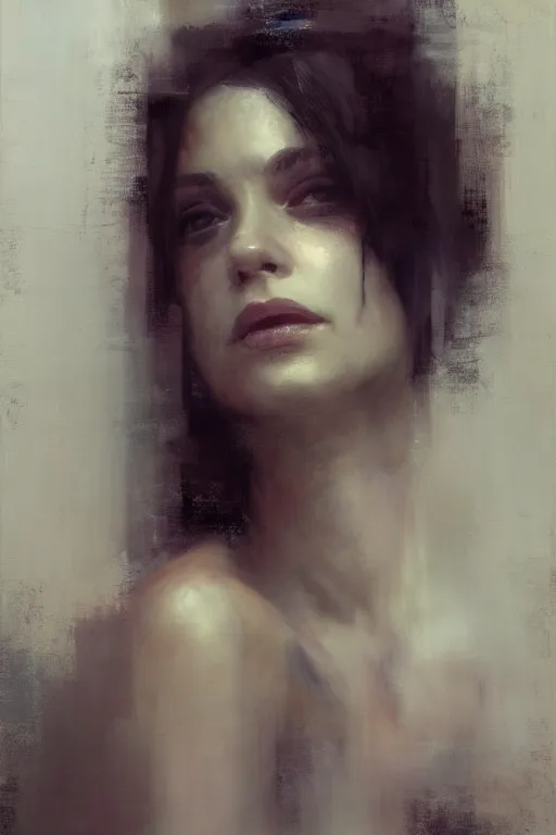 Prompt: detailed cinematic moody colors studio portrait of the memories of a sensual lady, high quality by jeremy mann, only one head single portrait