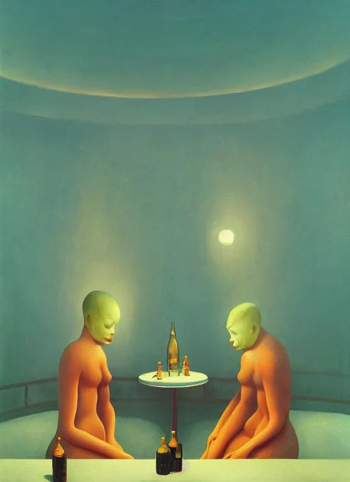 Image similar to spherical lava people at underwater restaurant Edward Hopper and James Gilleard, Zdzislaw Beksinski highly detailed