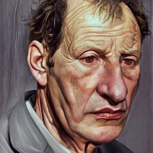 Prompt: high quality high detail painting by lucian freud, hd, portrait of actor