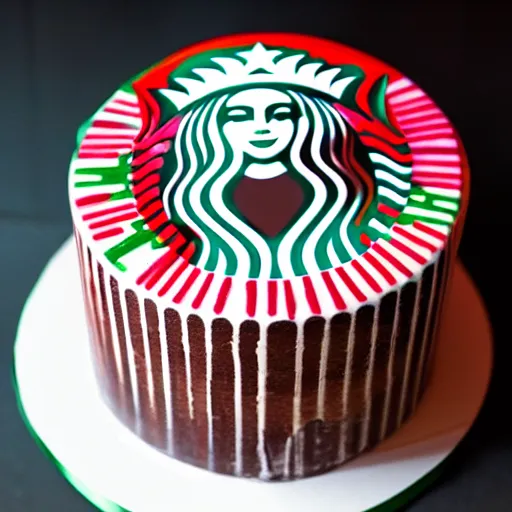 Image similar to photograph birthday cake with starbucks theme, dslr photography