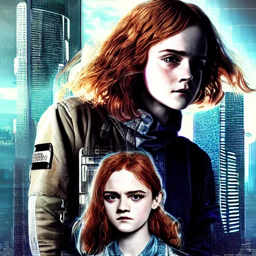 Prompt: emma watson and sadie sink in cyberpunk style digital art very detailed 4 k detailed super realistic