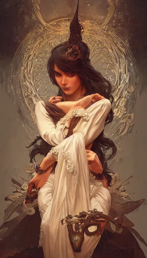 Image similar to bard, sweaty, insane, intricate, highly detailed, digital painting, artstation, concept art, smooth, sharp focus, illustration, Unreal Engine 5, 8K, art by artgerm and greg rutkowski and alphonse mucha