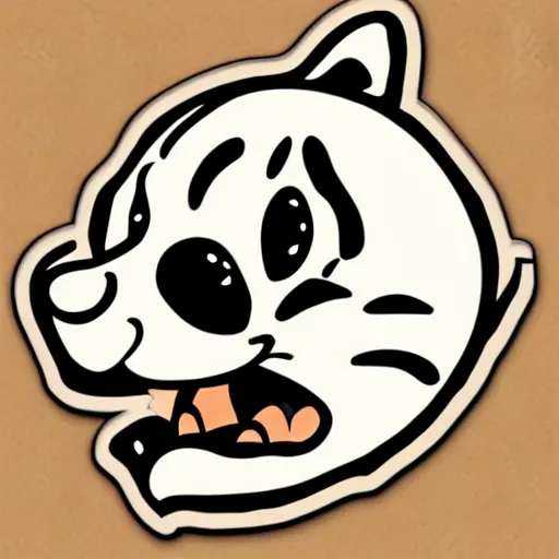 Prompt: sticker angry tiger in cartoon style