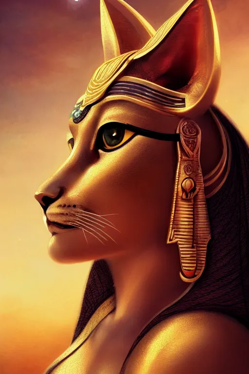 Bastet, Half Woman Half Cat Goddess Of Ancient Egypt Stock Photo, Picture  and Royalty Free Image. Image 200231182.