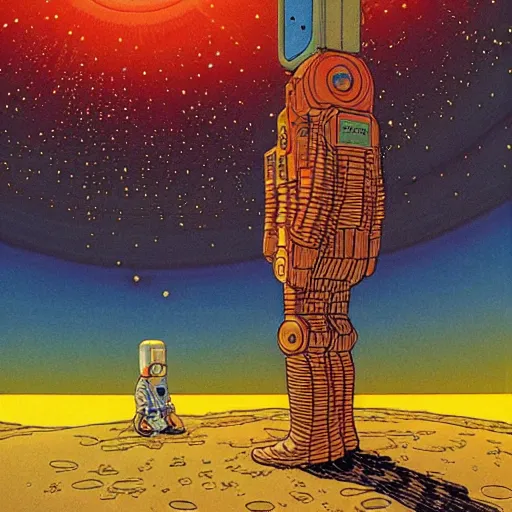 Image similar to Liminal space in outer space by Jean Giraud