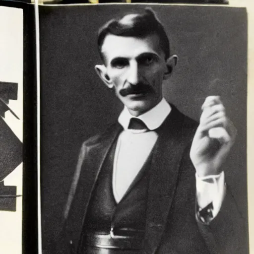 Image similar to Nikola Tesla's conspiracy notebook