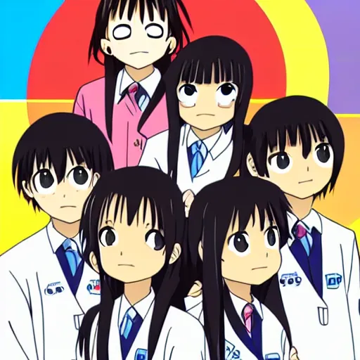 Prompt: Azumanga Daioh in the style of the end of evangelion