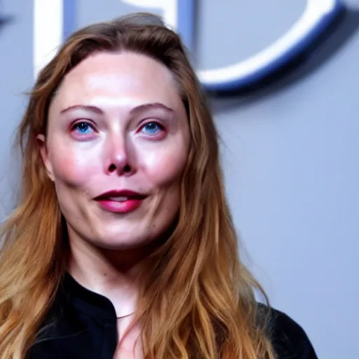 Prompt: ( elon musk ) have a face of scarlet johanson. symmetric face, coherent face, coherent eyes, symmetric eyes