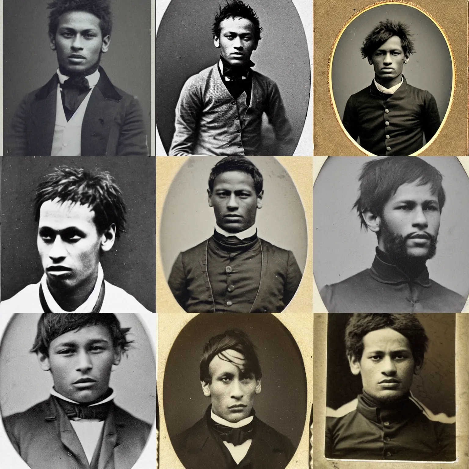 Prompt: neymar, 1860s photograph