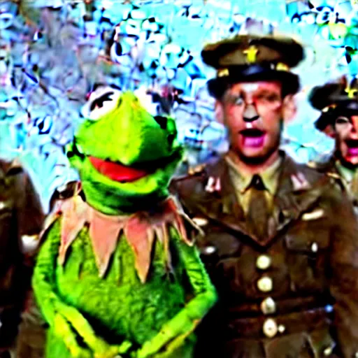 Image similar to still of the Muppets in the movie Saving Private Ryan