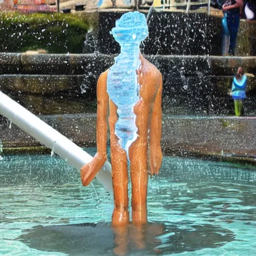 Image similar to a person made from water