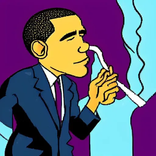 Image similar to Obama smoking a bong, cartoon on Cartoon Network