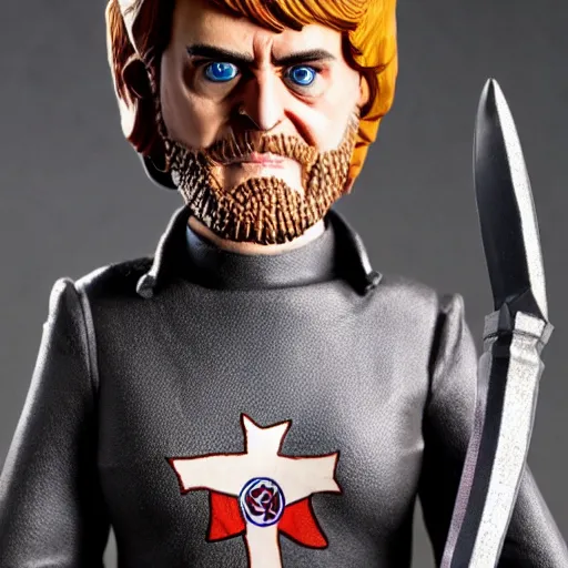 Image similar to nicola sturgeon cosplay robert the bruce, stop motion vinyl action figure, plastic, toy, butcher billy style