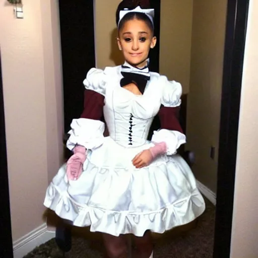 Image similar to ariana grande as a cute maid