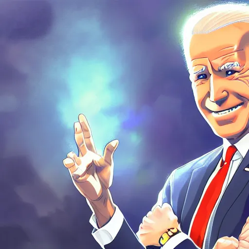 Image similar to anime portrait of Joe Biden as an anime character, trending on artstation