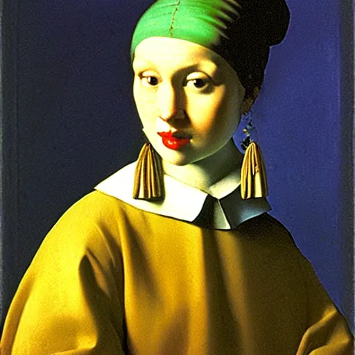 Image similar to girl with a pear earring by vermeer