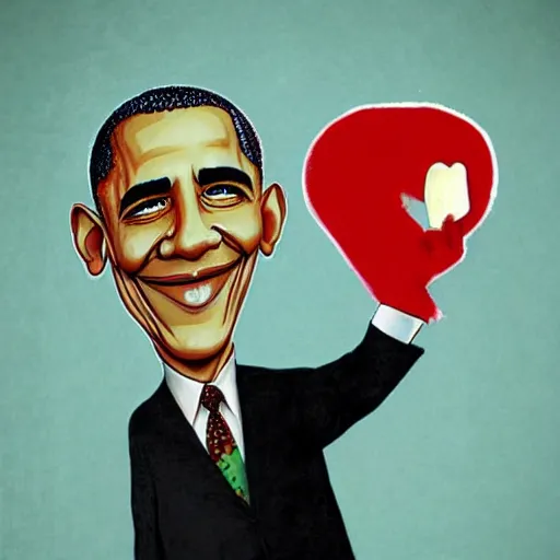 Image similar to a caricature of obama by alexander jansson