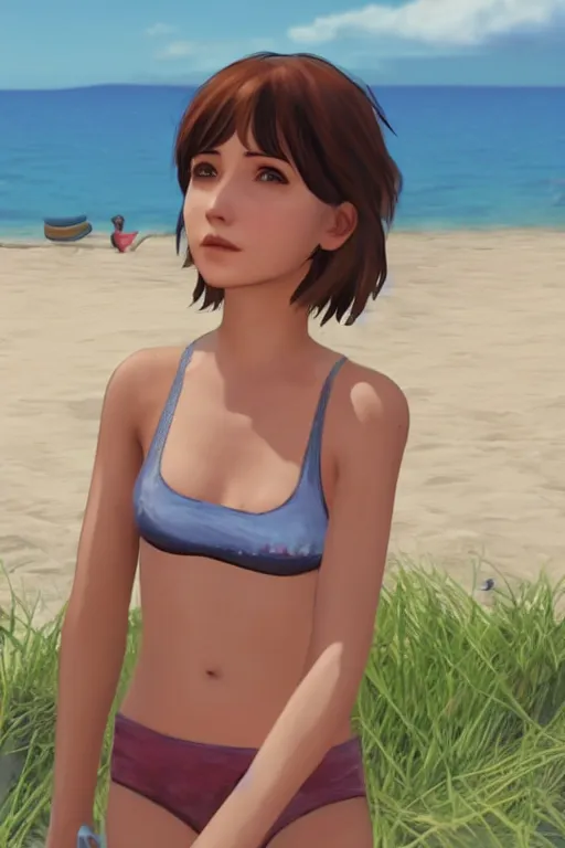 Image similar to Max Caulfield enjoying the summer on the beach