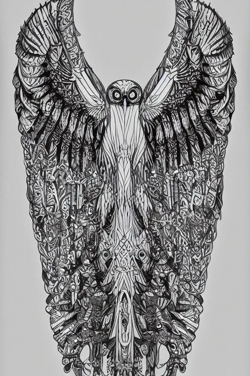 Prompt: a white bone owl, symmetrical, highly detailed, digital art, sharp focus, skeleton, trending on art station