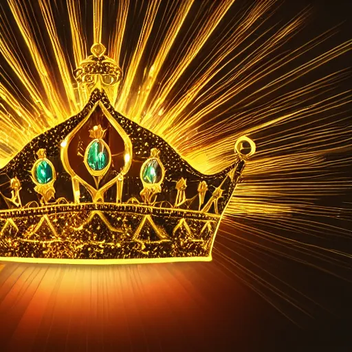 Image similar to a gold crown shaped like a lens flare