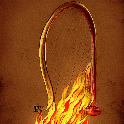 Image similar to burn the harp and cook the crane, digital painting, concept art