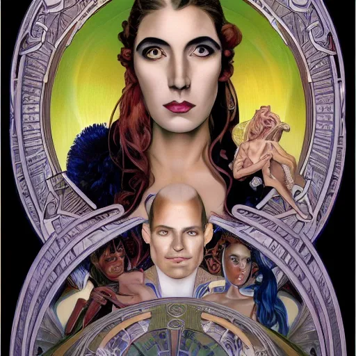 Prompt: an art nouveau, ( streamline moderne ), multi - ethnic and multi - racial portrait in the style of donato giancola and anna dittmann and charles dulac. very large, clear, expressive, and intelligent eyes. symmetrical, centered, ultrasharp focus, dramatic lighting, photorealistic digital matte painting, intricate ultra detailed background.