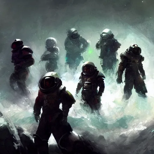 Image similar to space miners in the style of craig mullins, ruan jia, kentaro miura, greg rutkowski, loundraw