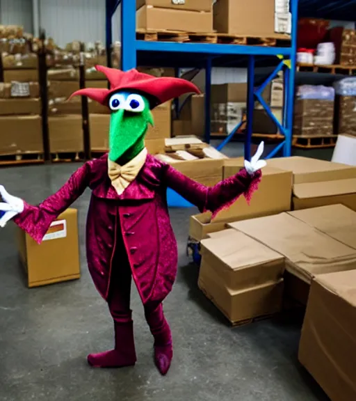 Prompt: count von count working in a warehouse