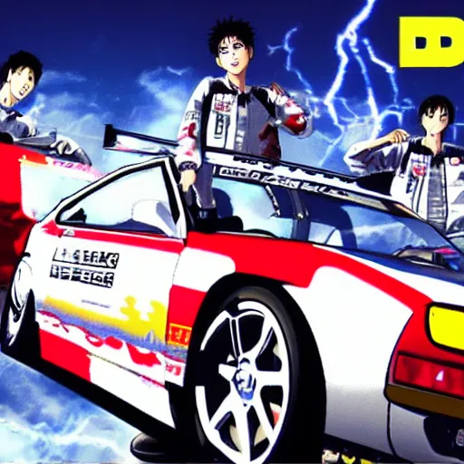Prompt: Initial D 1st Stage Opening 1 - Around The World - M.O.V.E, Realistic, HDR, HDD,