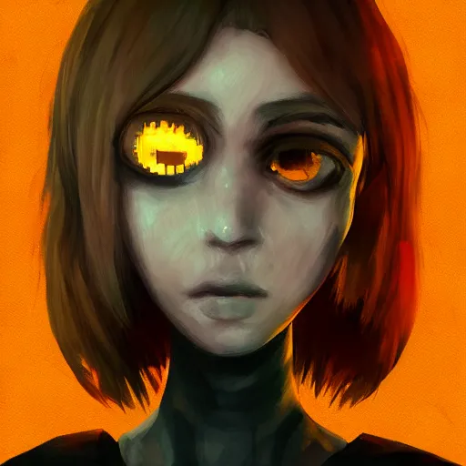 Image similar to borderline chara glitching eyes undertale, descriptive art, oil painting, ultradetailed, artstation