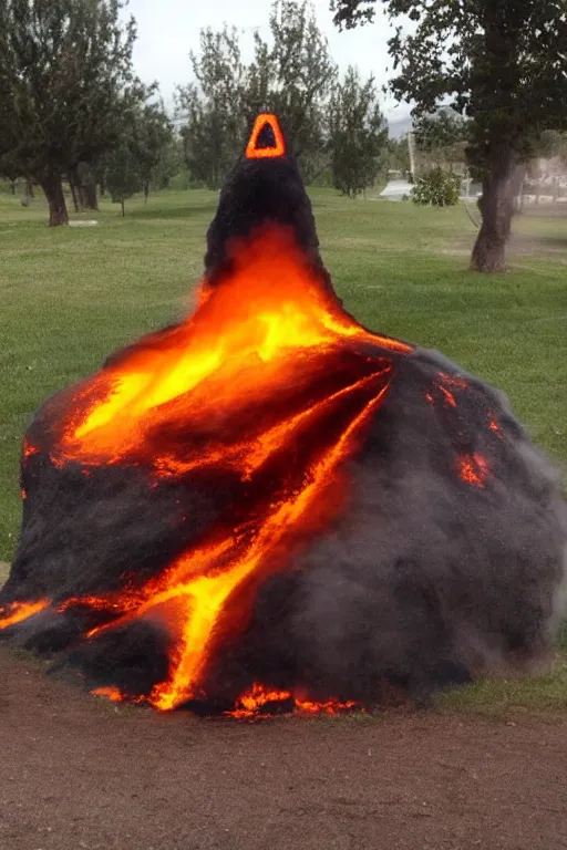 Prompt: Giant Fire shaped like a person