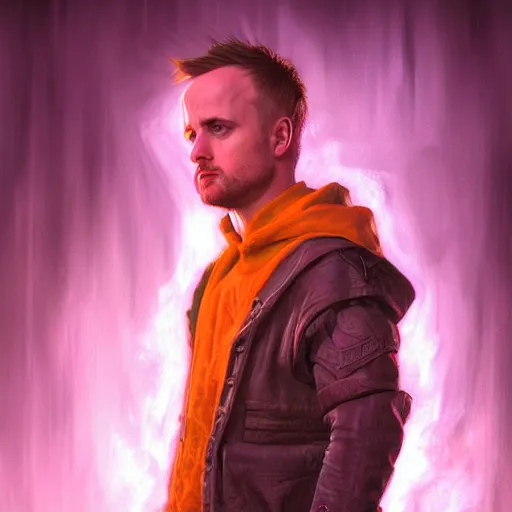 Image similar to Jesse Pinkman, portrait, fantasy, medieval, vivid colors, elegant, concept art, sharp focus, digital art, Hyper-realistic, 4K, Unreal Engine, Highly Detailed, HD, Dramatic Lighting by Brom, trending on Artstation