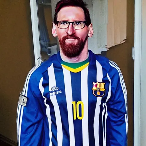 Prompt: messi - gordon freeman hybrid