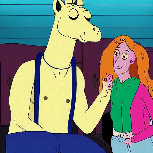 Prompt: Bojack Horseman in real life, photo